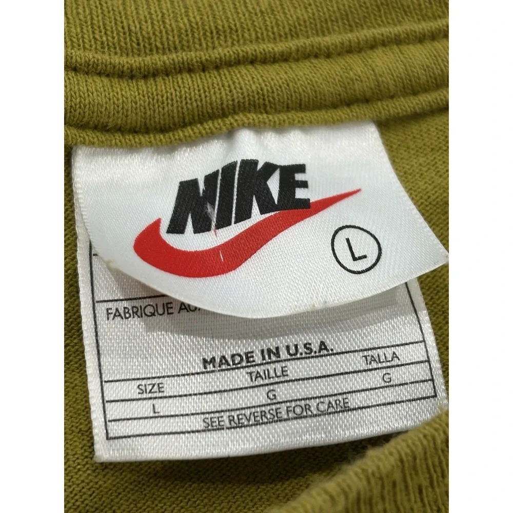Vintage‎ 90s Nike Double Sided Graphic Tee Made In USA Green Large